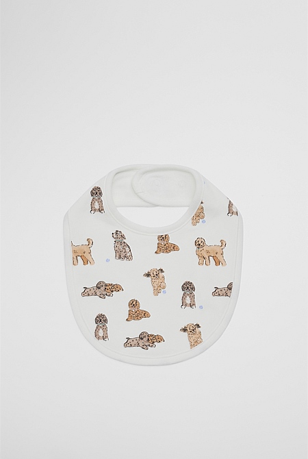 Organically Grown Cotton Dog Print Bib