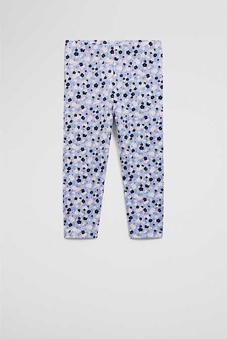 Organically Grown Cotton Blend Ditsy Legging