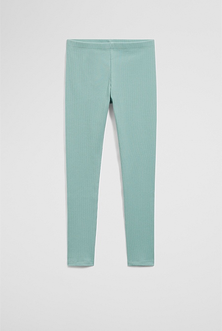 Organically Grown Cotton Blend Solid Rib Legging