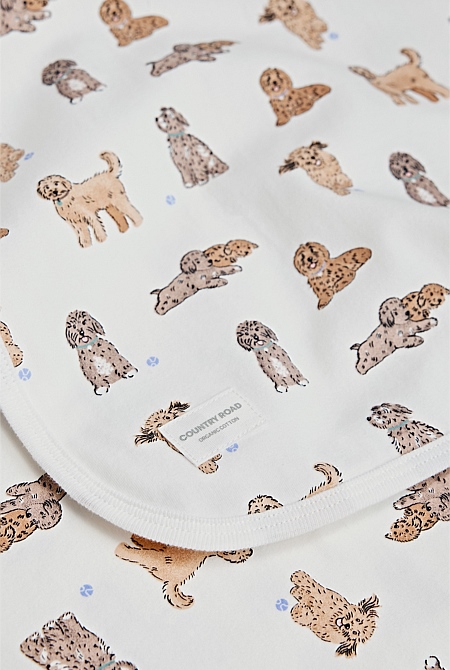 Organically Grown Cotton Dog Print Blanket