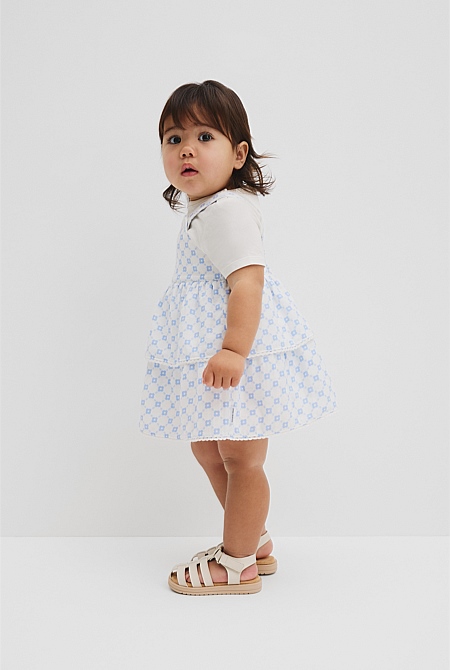 Organically Grown Cotton Tiered Romper Dress
