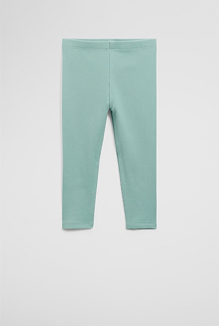 Organically Grown Cotton Blend Solid Rib Legging