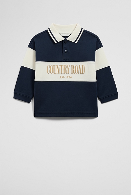 Organically Grown Cotton Logo Rugby T-Shirt