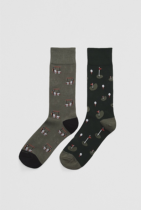 Australian Cotton Blend Golf Sock Pack of 2