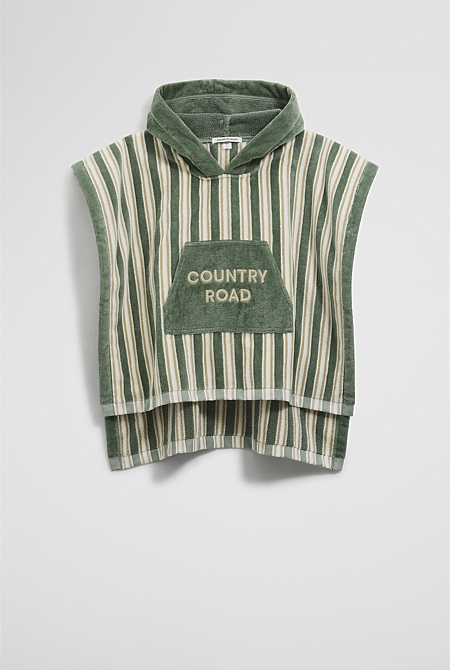 Australian Cotton Logo Stripe Poncho