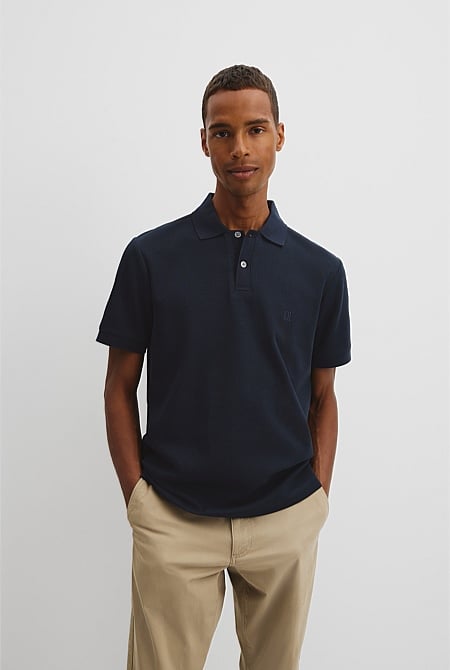 Short Sleeve Australian Cotton Textured Polo