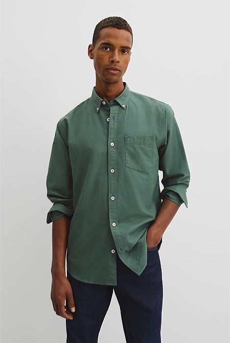 Regular Fit Australian Good Earth Cotton Oxford Shirt