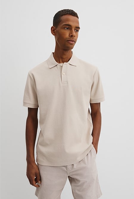 Short Sleeve Australian Cotton Textured Polo