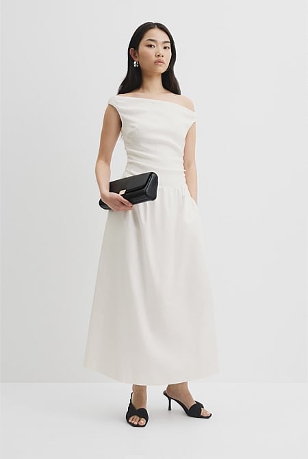 Off Shoulder Midi Dress