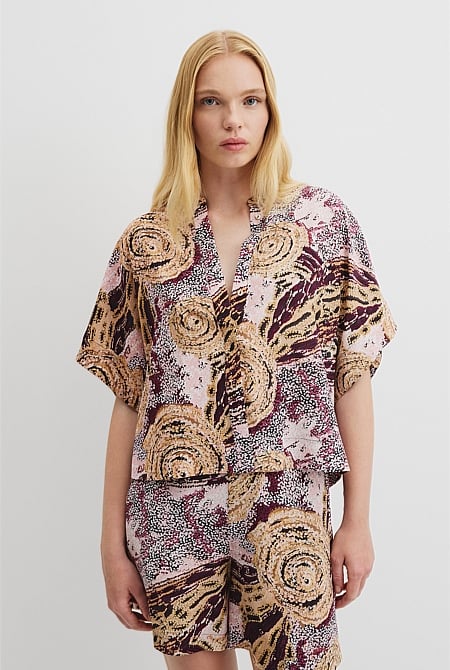 Country Road x Ngali Silk Print Shirt