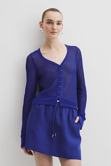 Micro Crochet Knit Cardigan