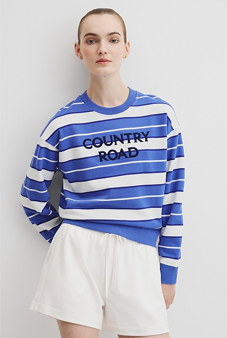 Australian Cotton Stripe CR Sweat