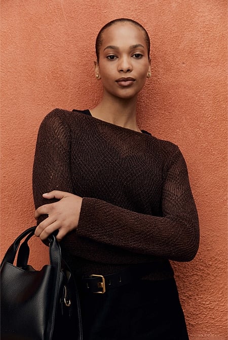 Asymmetrical Cord Lace Knit