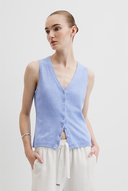 Organically Grown Cotton Linen Vest