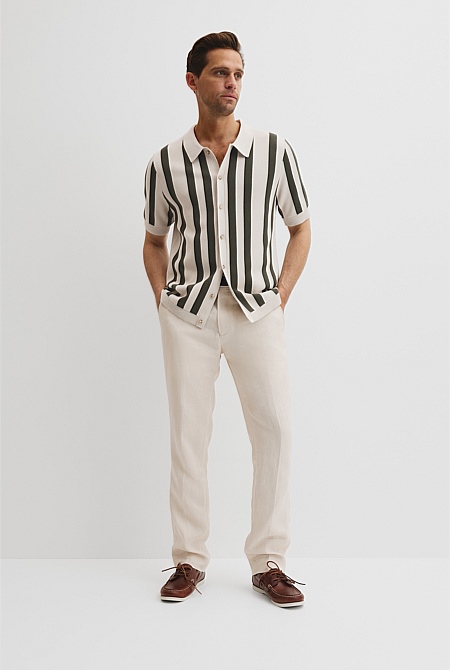 Organically Grown Cotton Stripe Knit Shirt
