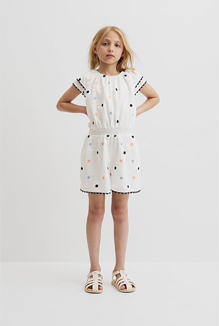 Embroidered Spot Playsuit