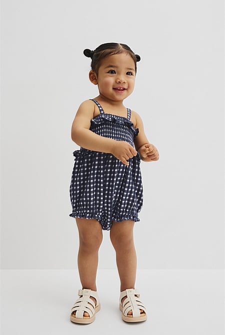 Gingham Frill Romper