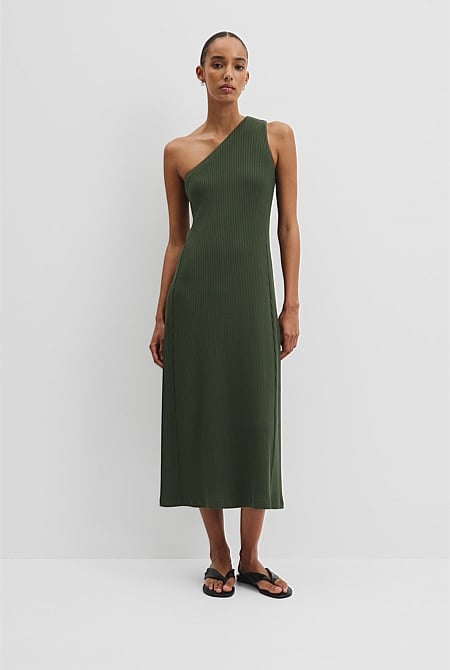 One Shoulder Rib Dress