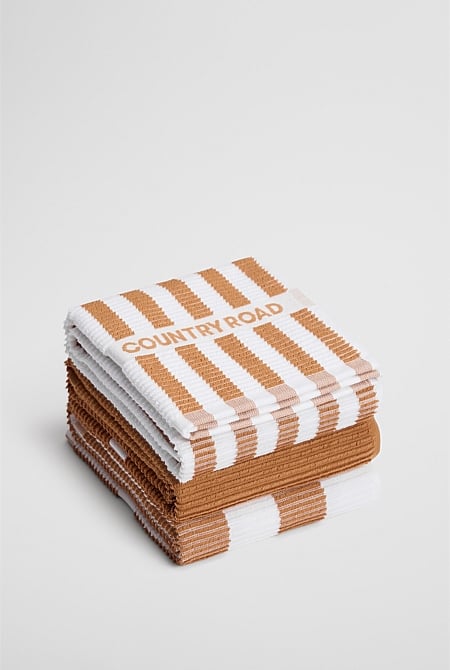 CR Stripe Australian Cotton Tea Towel Pack Of 3