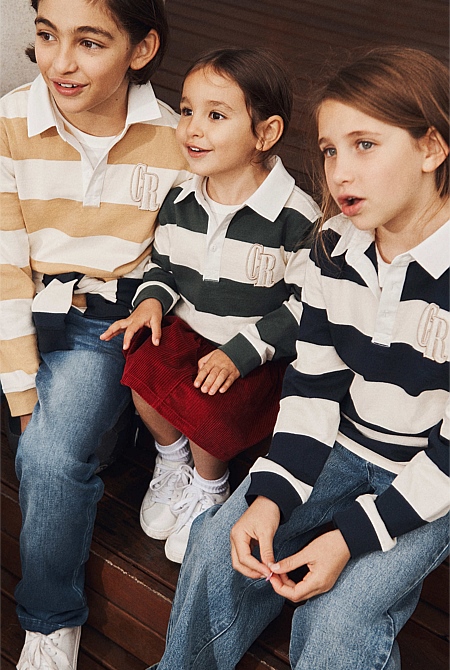 Organically Grown Cotton Block Stripe Rugby
