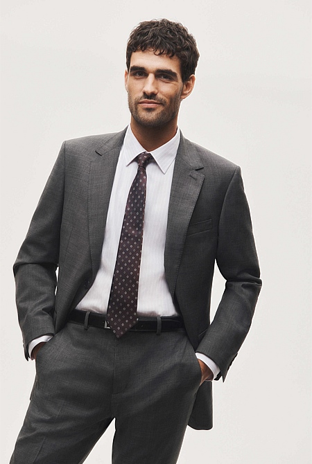 Single Breasted Wool Blend Jacket