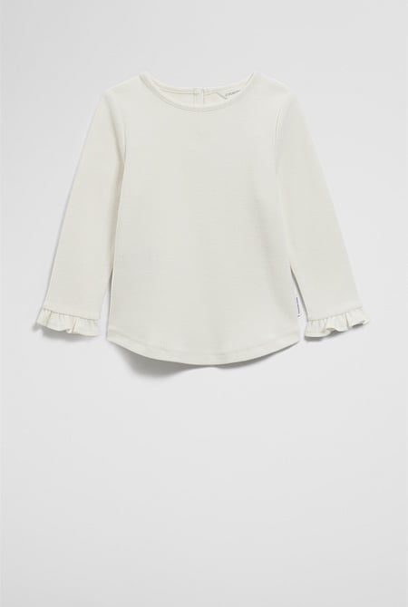 Long Sleeve Soft Frill Rib T-Shirt
