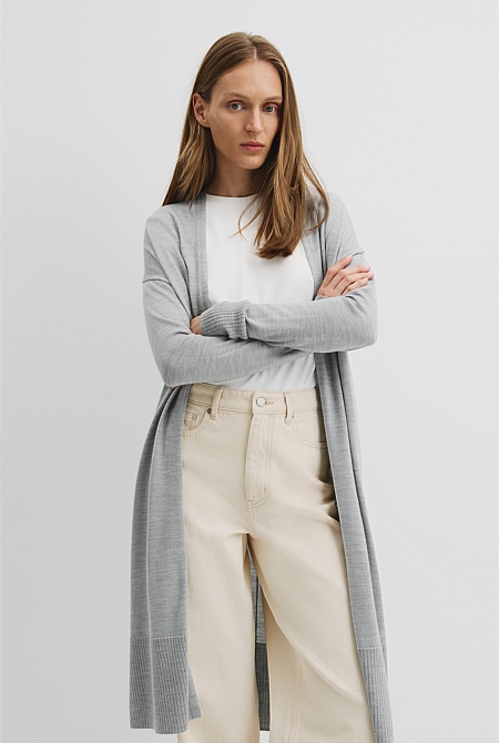 Lightweight Merino Longline Cardigan