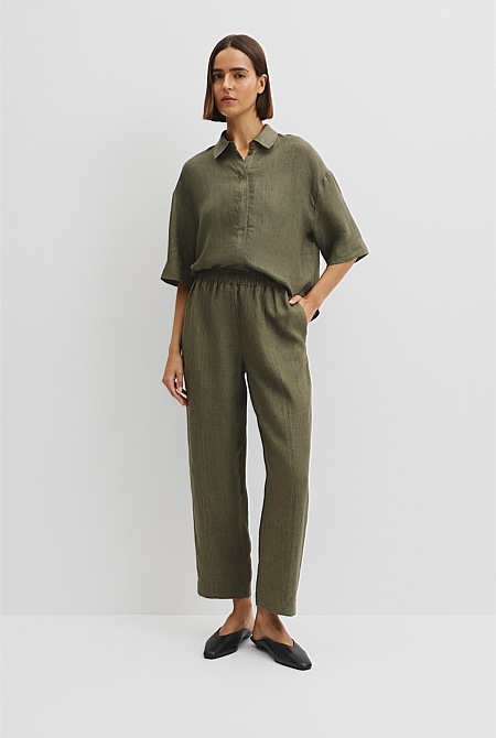 Organically Grown Linen Tapered Jogger