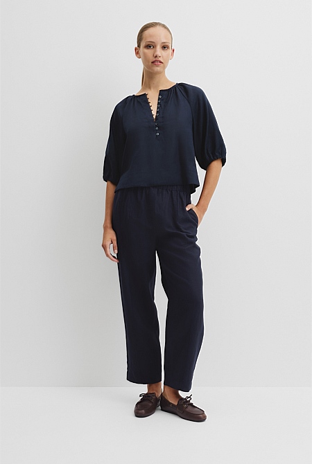 Organically Grown Linen Tapered Jogger
