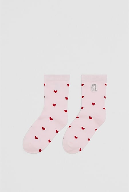 Country Road Heart Sock