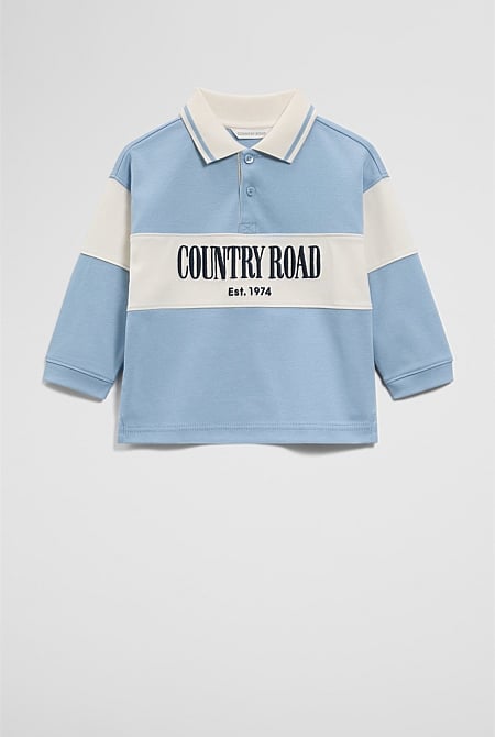 Organically Grown Cotton Logo Rugby T-Shirt