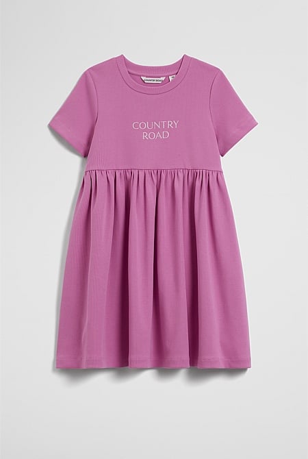 Australian Cotton Blend Short Sleeve Rib Dress