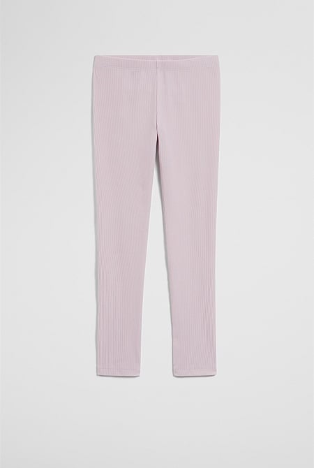 Organically Grown Cotton Blend Solid Rib Legging