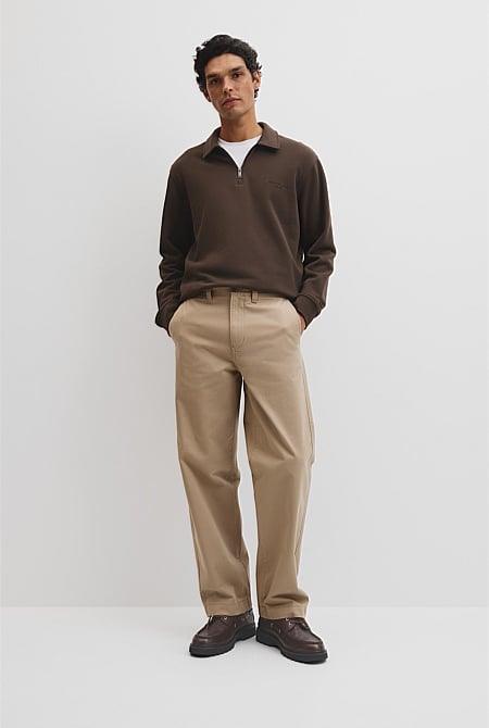 Relaxed Fit Cotton Twill Chino