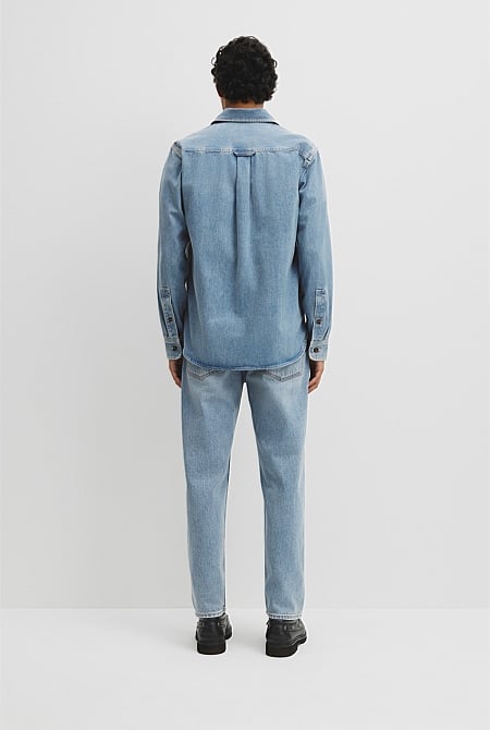 Long Sleeve Regular Workwear Denim Over-Shirt