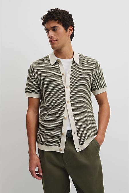 Australian Cotton Jacquard Knit Shirt