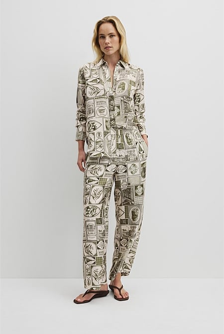 Print Washable Silk Pant