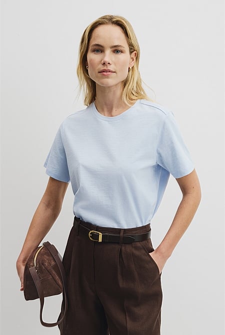 Textured Short Sleeve Slub T-Shirt