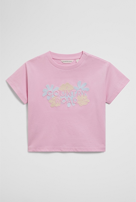 Short Sleeve Print Applique T-Shirt