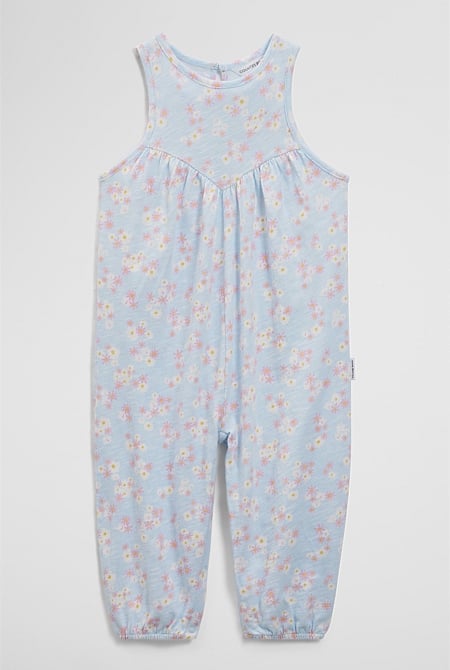 Organically Grown Cotton Sleeveless Texture Romper