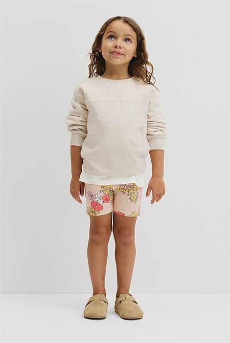 Organically Grown Cotton Blend Printed Bike Short