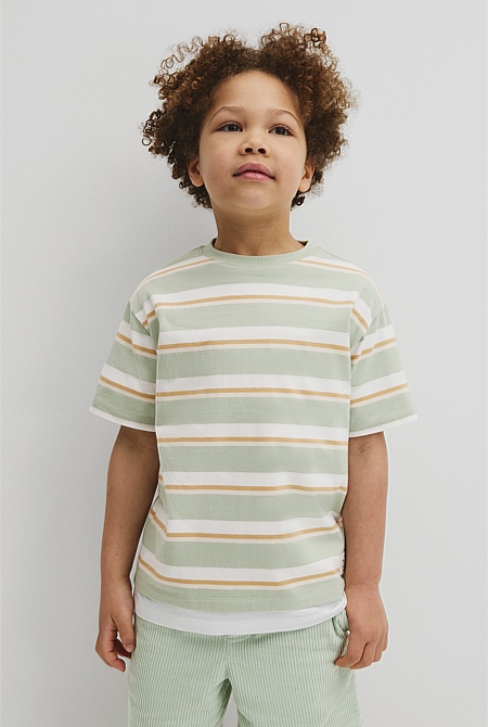 Oversized Stripe Short Sleeve T-Shirt
