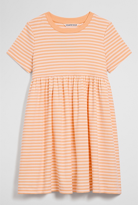 Australian Cotton Blend Short Sleeve Rib Dress