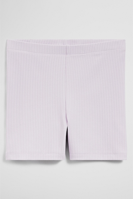 Organically Grown Cotton Blend Rib Bike Short