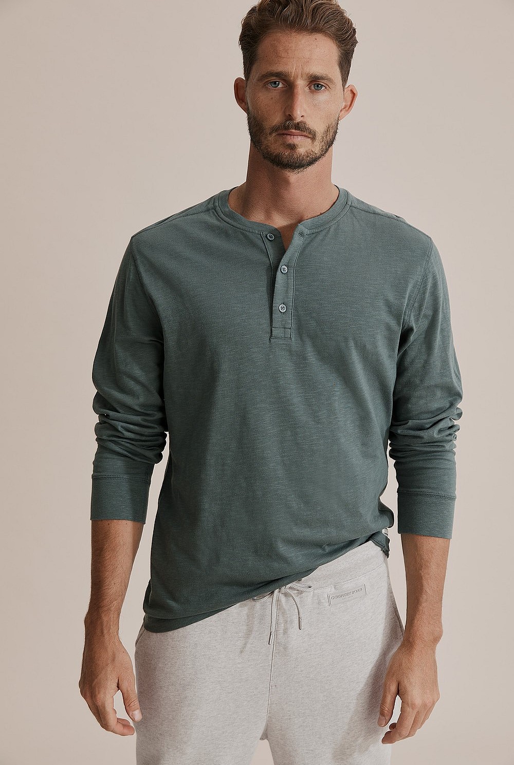 Long Sleeve Slub Henley