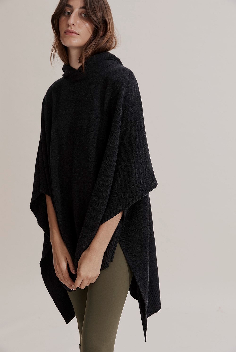 Knit Hooded Poncho