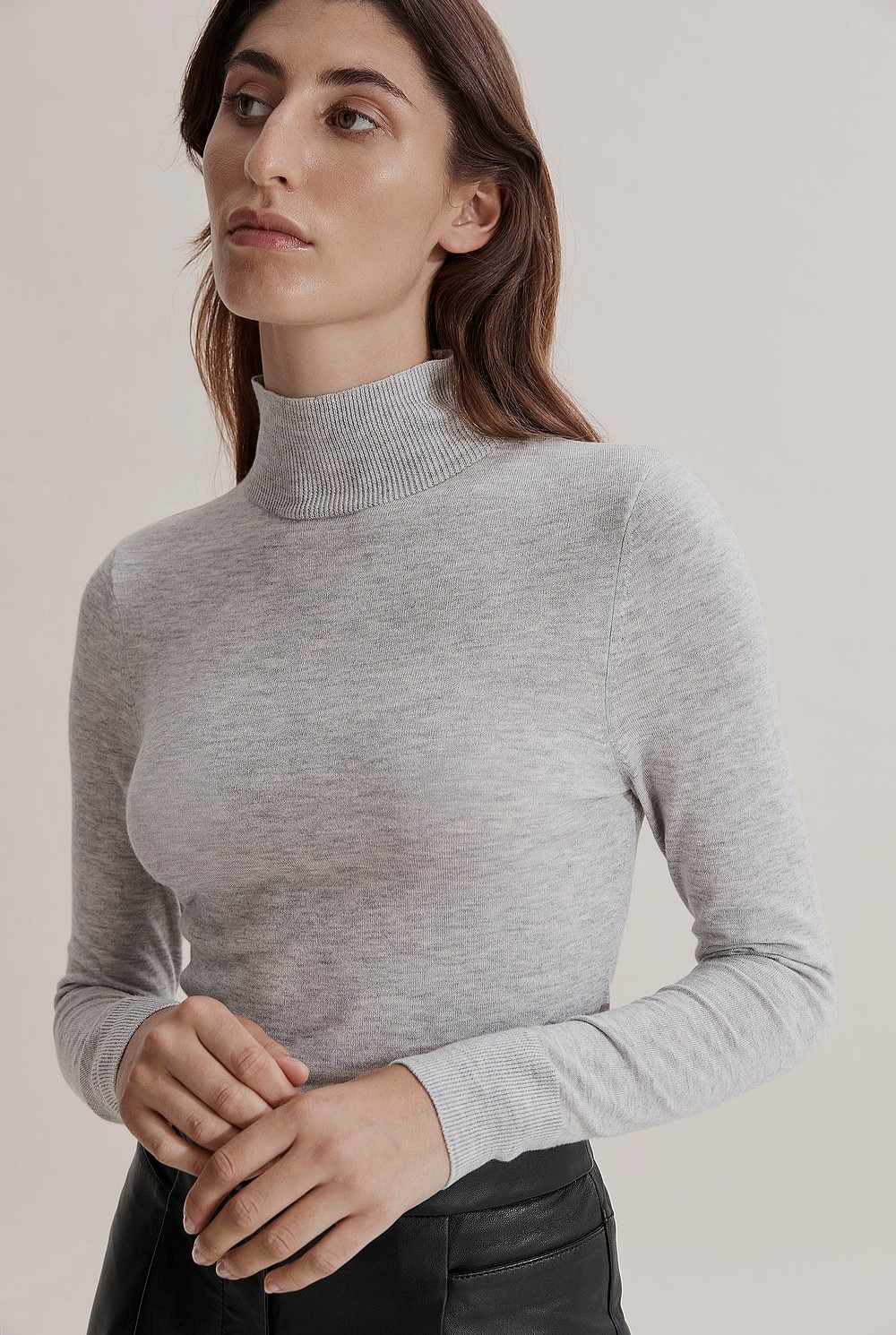 Merino Wool Silk Long Sleeve Knit