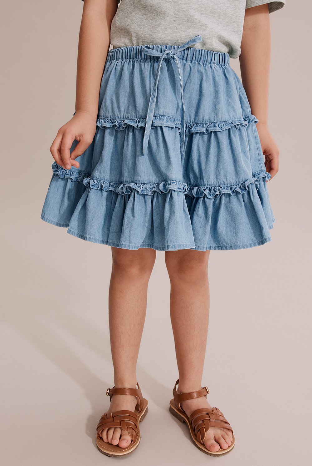 Chambray Tier Skirt