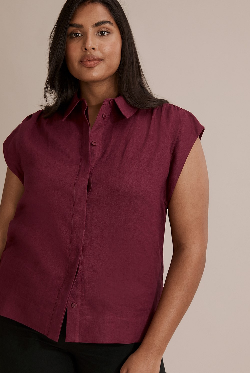 Organically Grown French Linen Sleeveless Shirt