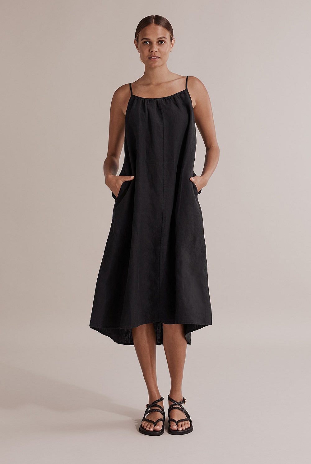 Organically Grown French Linen Midi Dress